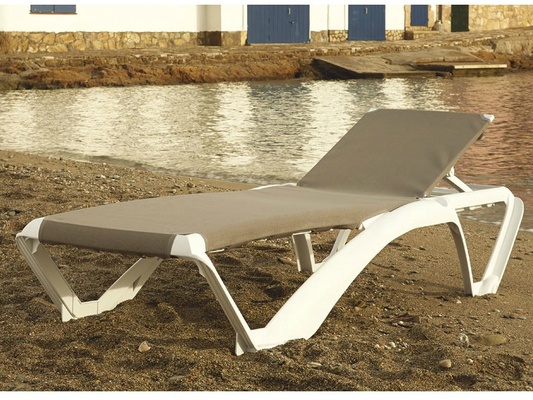 Tumbona Acqua 73x190x35 Blanca/arena